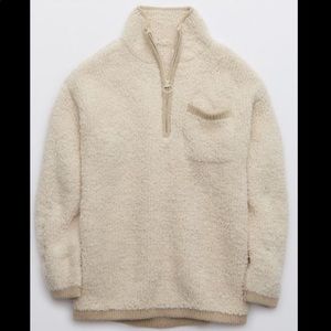 Aerie Sherpa Quarter Zipped Sweater